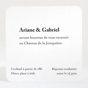 Carton d'invitation mariage Letter*Faire-part Elégant Best