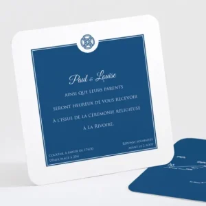 Carton d'invitation mariage Uni & chic*Faire-part Elégant New