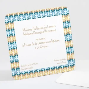 Carton d'invitation mariage Geometrique*Faire-part Elégant Outlet