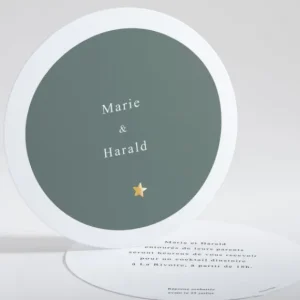 Carton d'invitation mariage Poudre d'or*Faire-part Elégant Hot