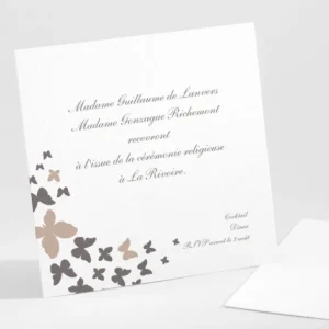 Carton d'invitation mariage Coeur de papillons*Faire-part Elégant Fashion