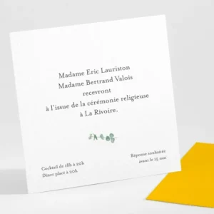 Carton d'invitation mariage Eucalyptus*Faire-part Elégant Online