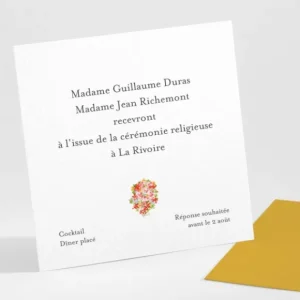 Carton d'invitation mariage Napoleon III*Faire-part Elégant Sale