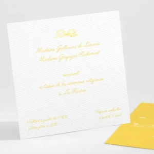 Carton d'invitation mariage Elegant medaillon drape*Faire-part Elégant New