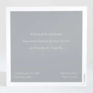 Carton d'invitation mariage Eternite*Faire-part Elégant Online