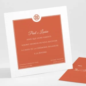 Carton d'invitation mariage Uni & chic*Faire-part Elégant New
