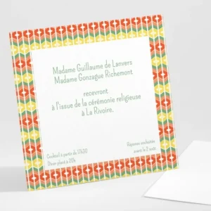 Carton d'invitation mariage Geometrique*Faire-part Elégant Outlet