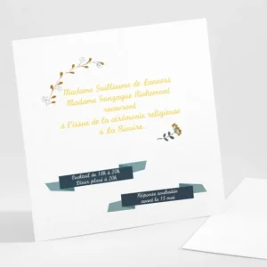 Carton d'invitation mariage Gazouillis*Faire-part Elégant Sale