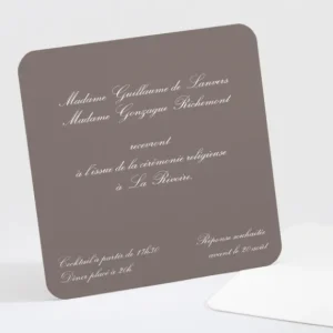 Carton d'invitation mariage Elegant lys couronne*Faire-part Elégant Outlet