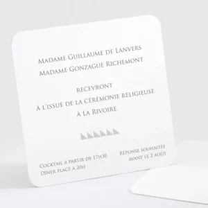 Carton d'invitation mariage Triangles chics*Faire-part Elégant Discount