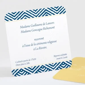 Carton d'invitation mariage Pattern montagneux*Faire-part Elégant Best