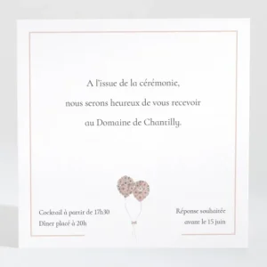 Carton d'invitation mariage Envolee*Faire-part Elégant New