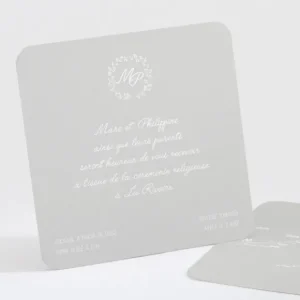 Carton d'invitation mariage Couronne de feuilles*Faire-part Elégant Fashion