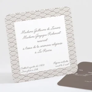 Carton d'invitation mariage Pattern tendance vague*Faire-part Elégant Fashion