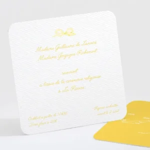 Carton d'invitation mariage Elegant medaillon drape*Faire-part Elégant New