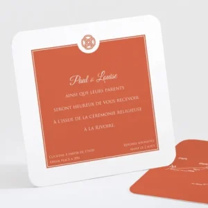 Carton d'invitation mariage Uni & chic*Faire-part Elégant New