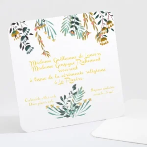 Carton d'invitation mariage Millefeuille*Faire-part Elégant Best