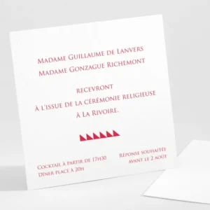 Carton d'invitation mariage Triangles chics*Faire-part Elégant Discount