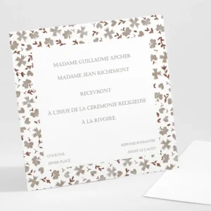 Carton d'invitation mariage Liberty leger*Faire-part Elégant Online