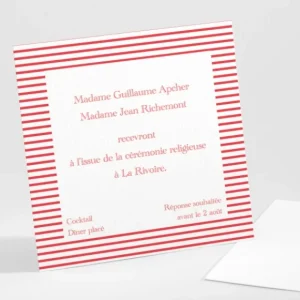 Carton d'invitation mariage Jolie mariniere*Faire-part Elégant Clearance