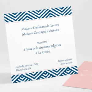 Carton d'invitation mariage Pattern montagneux*Faire-part Elégant Best
