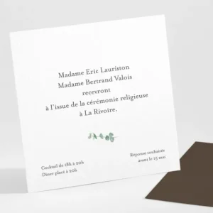 Carton d'invitation mariage Eucalyptus*Faire-part Elégant Online