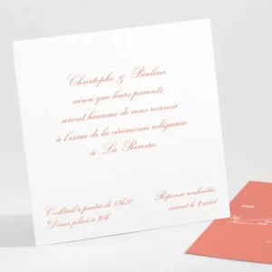 Carton d'invitation mariage Chic & sobre*Faire-part Elégant Outlet