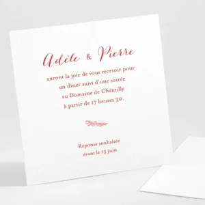 Carton d'invitation mariage Jolie fleur*Faire-part Elégant New
