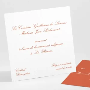 Carton d'invitation mariage Traditionnel*Faire-part Elégant Clearance