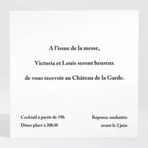 Carton d'invitation mariage Eightees*Faire-part Elégant Best