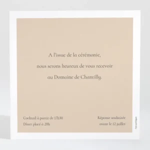 Carton d'invitation mariage Bel amour*Faire-part Elégant Sale