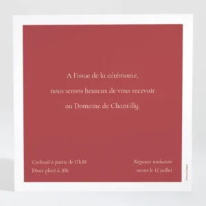 Carton d'invitation mariage Eternite*Faire-part Elégant Online