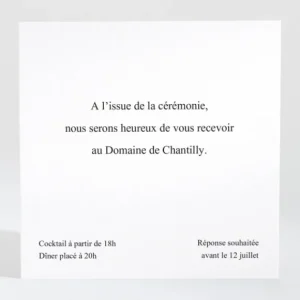Carton d'invitation mariage Cliche*Faire-part Elégant Hot