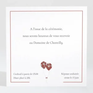 Carton d'invitation mariage Envolee*Faire-part Elégant New