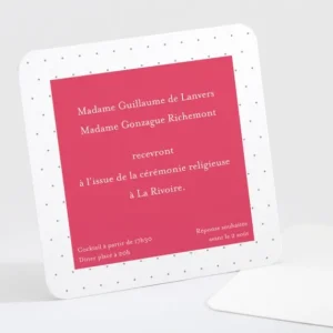 Carton d'invitation mariage Coeur origami*Faire-part Elégant Sale