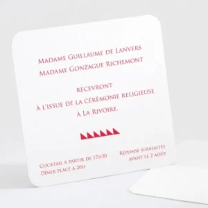 Carton d'invitation mariage Triangles chics*Faire-part Elégant Discount