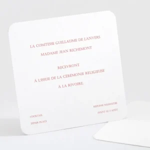 Carton d'invitation mariage Tradi triptyque couleur*Faire-part Elégant Online