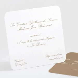 Carton d'invitation mariage Traditionnel couleur*Faire-part Elégant Best