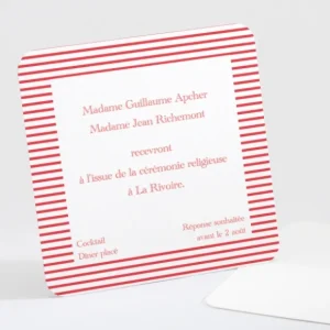 Carton d'invitation mariage Jolie mariniere*Faire-part Elégant Clearance