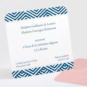 Carton d'invitation mariage Pattern montagneux*Faire-part Elégant Best