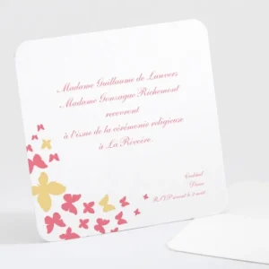 Carton d'invitation mariage Coeur de papillons*Faire-part Elégant Fashion