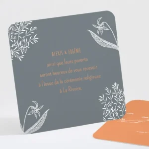 Carton d'invitation mariage Feuillage chic*Faire-part Elégant Sale