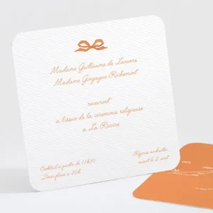 Carton d'invitation mariage Elegant medaillon drape*Faire-part Elégant New