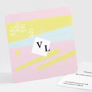 Carton d'invitation mariage Eightees*Faire-part Elégant Best