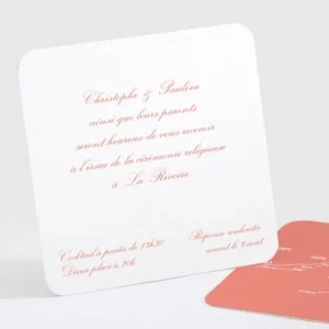 Carton d'invitation mariage Chic & sobre*Faire-part Elégant Outlet