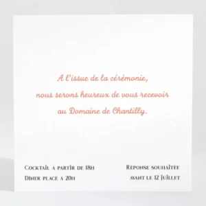Carton d'invitation mariage Tendre Floraison*Faire-part Elégant Discount