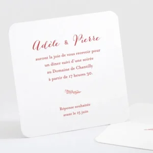 Carton d'invitation mariage Jolie fleur*Faire-part Elégant New