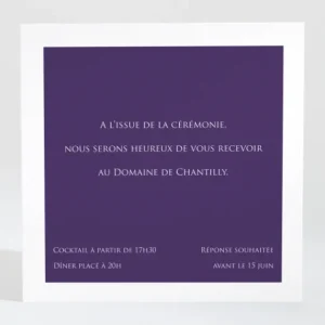 Carton d'invitation mariage Symphonie*Faire-part Elégant New