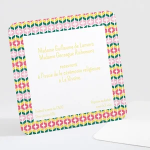 Carton d'invitation mariage Geometrique*Faire-part Elégant Outlet
