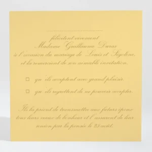 Carton reponse mariage Belle promesse*Faire-part Elégant Online